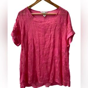Sundance Silk Rayon Pink Size Small Embroidered Women’s Top